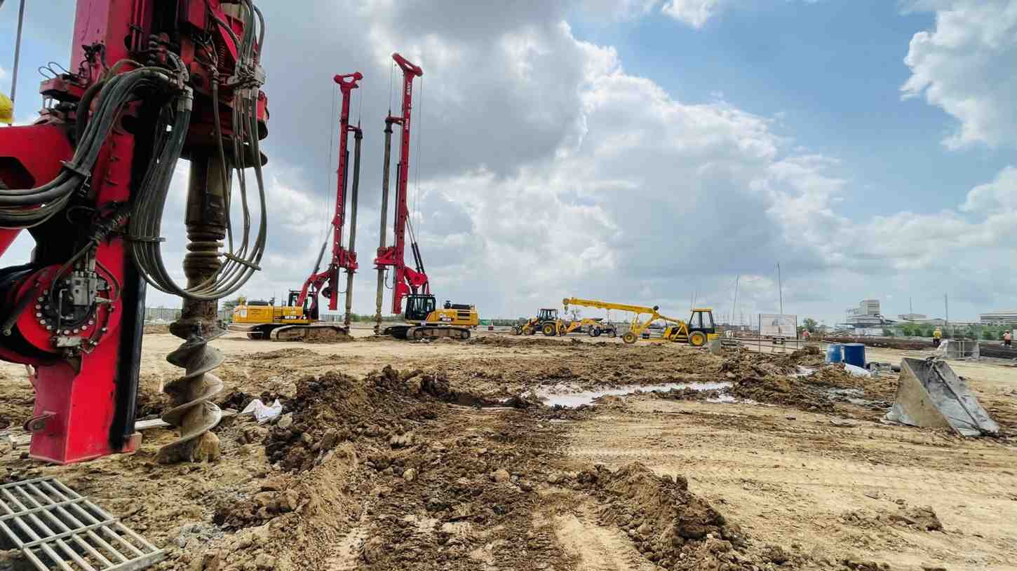 On-site concrete pour